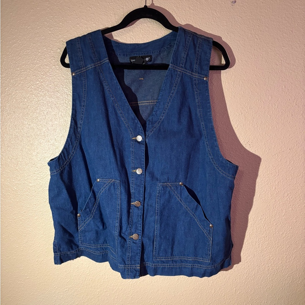 Carole Little Blue Denim Vest